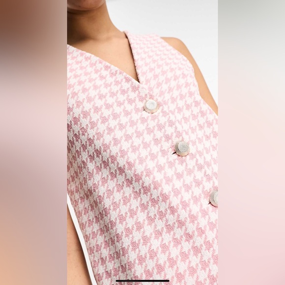 Asos Design dogtooth boucle mini vest dress - Picture 3 of 7